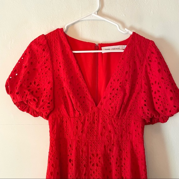 Fame & Partners - Eyelet Mini Dress w/ Balloon sleeves - Picture 3 of 6